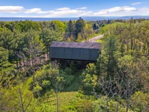 Aerial view of barn on Mecklenburg Road