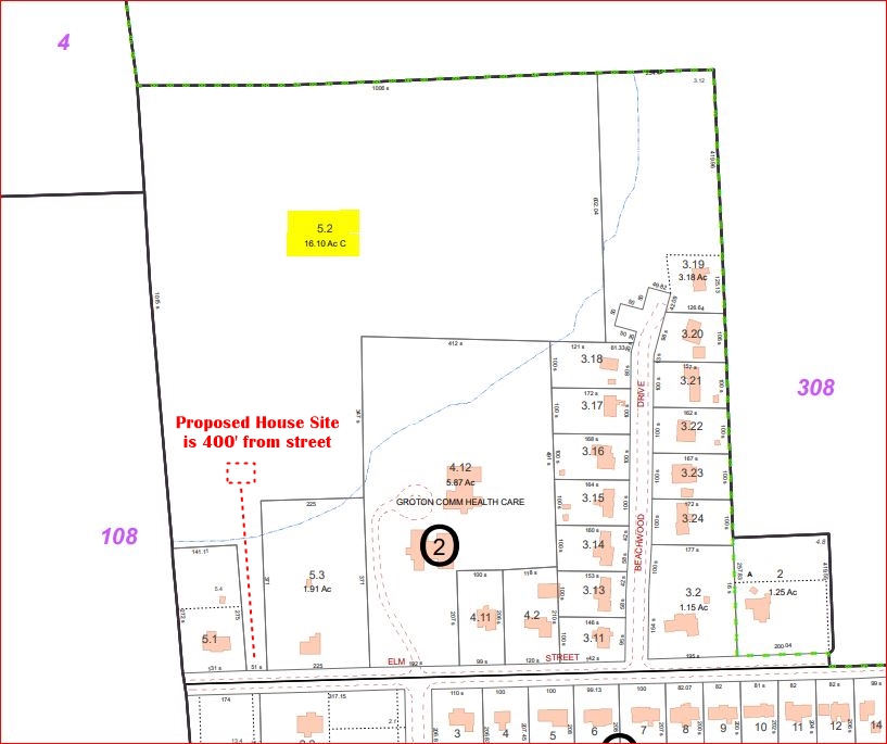 Elm St tax map with driveway