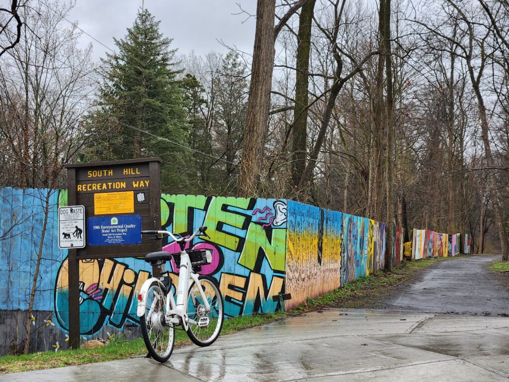 South Hill Rec Way trail entrance on Hudson Street
